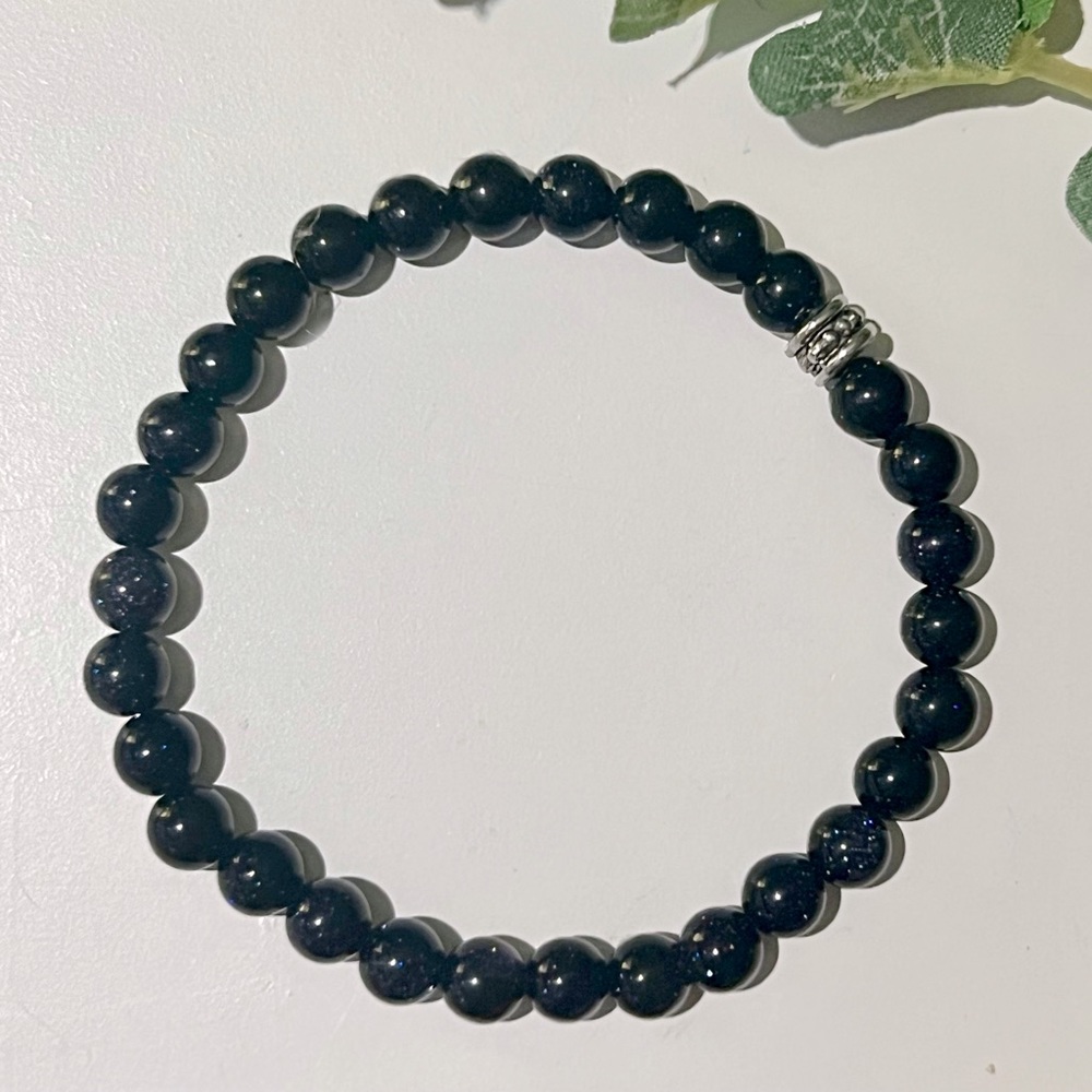 Stretchy Blue Sandstone Bracelet